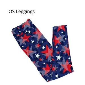 LuLaRoe Red, White, and Blue Star Leggings